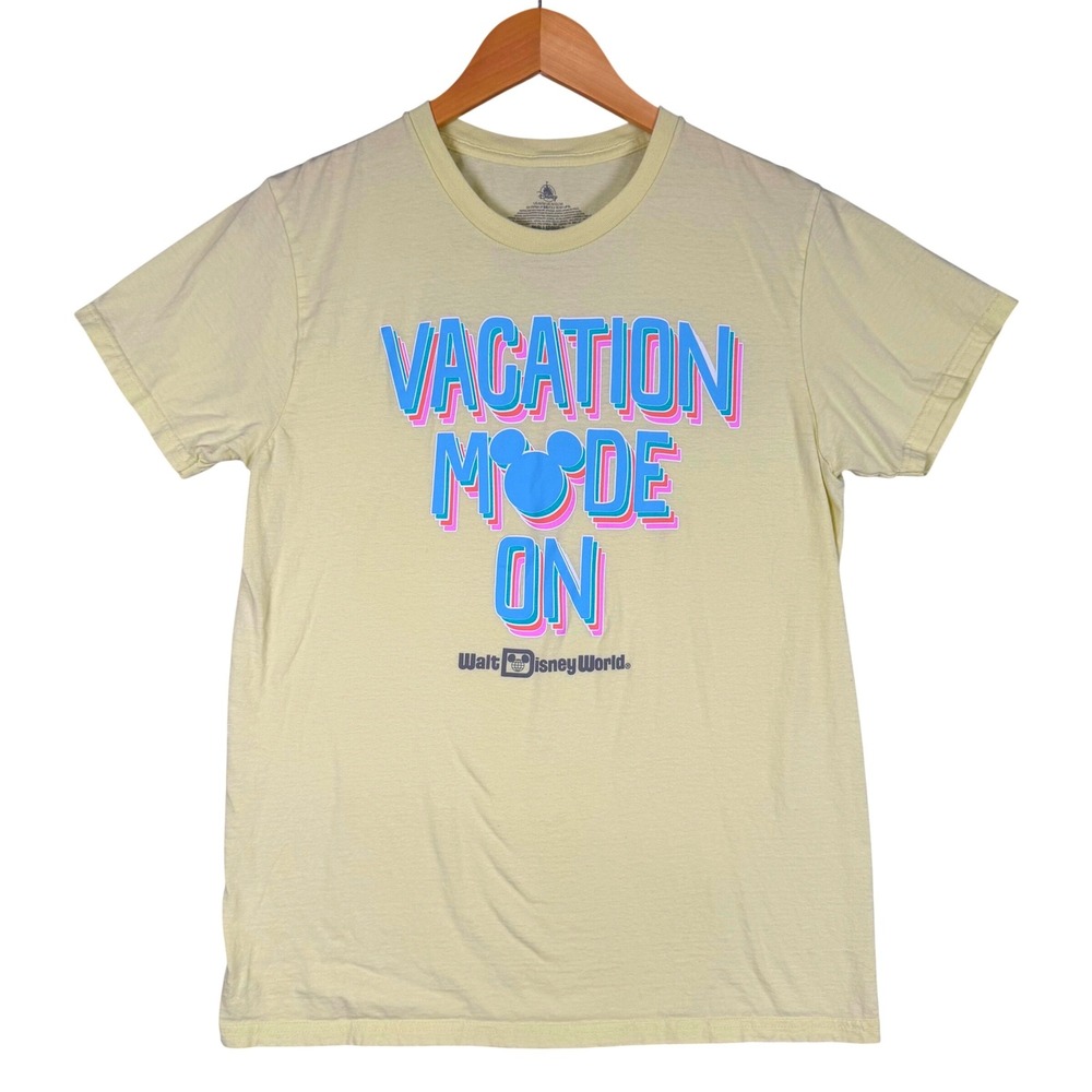 Disney Vacation Mode On T-Shirt Medium Yellow Walt Disney World Excellent